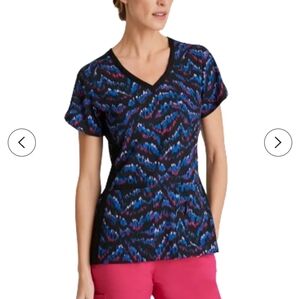 Grey's Anatomy Spandex Stretch Arie Print Scrub Top 4XL